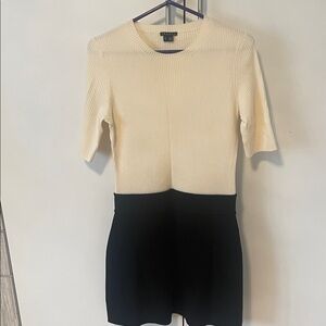 Theory Cream and Black Dress